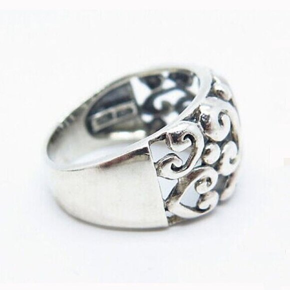 STERLING SILVER 925 Vintage Swirl Ring Size 8.5 - Picture 2 of 6